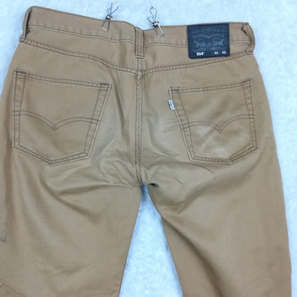 Levi's Mens Jeans 514‎ Straight Leg Regular Fit Brown Soft Washed Twill 33x32
